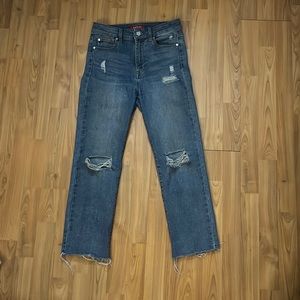 GUESS HIGH WAISTED RIPPED SKINNY JEANS